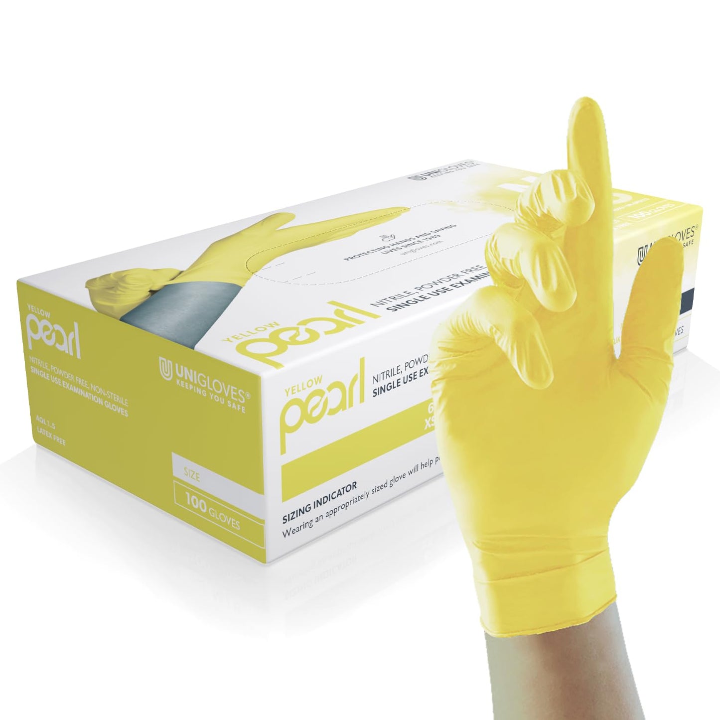 Yellow nitrile-coated safety gloves XL size for warehouse work