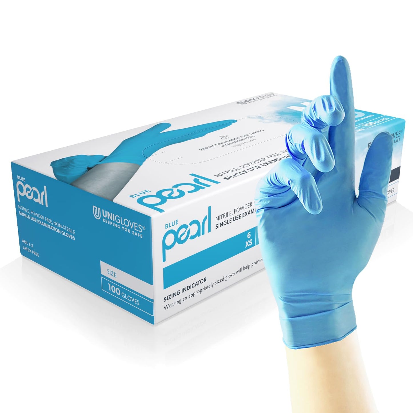 Blue nitrile-coated safety gloves XL size for warehouse work
