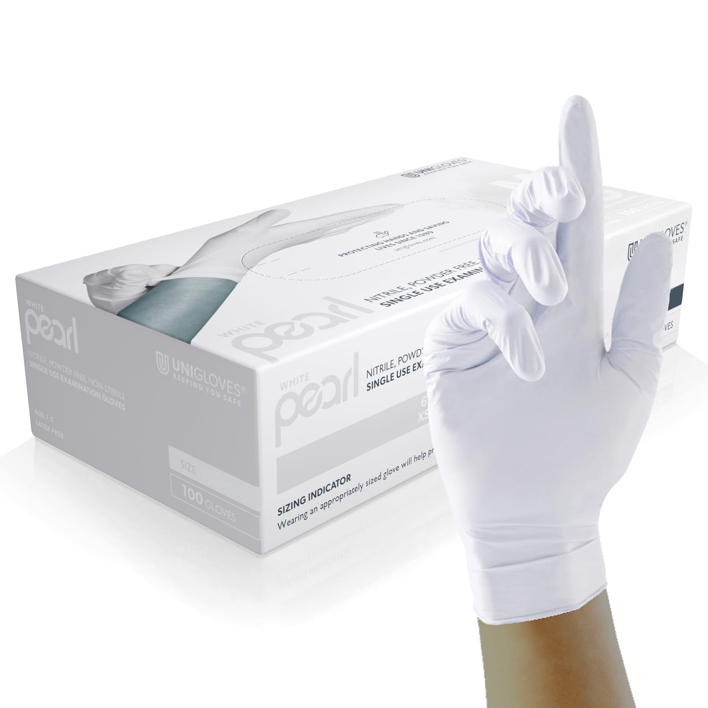 White nitrile-coated safety gloves XL size for warehouse work