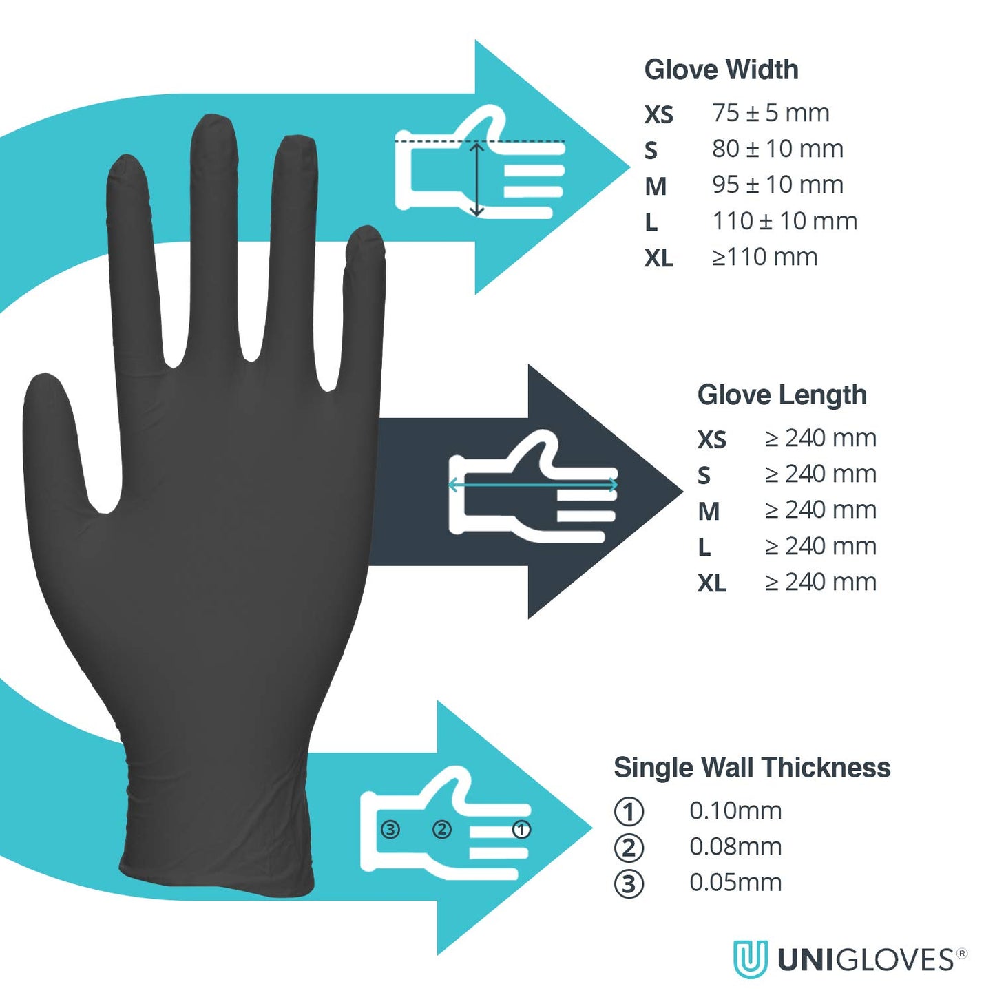 Black nitrile-coated safety gloves XL size for warehouse work