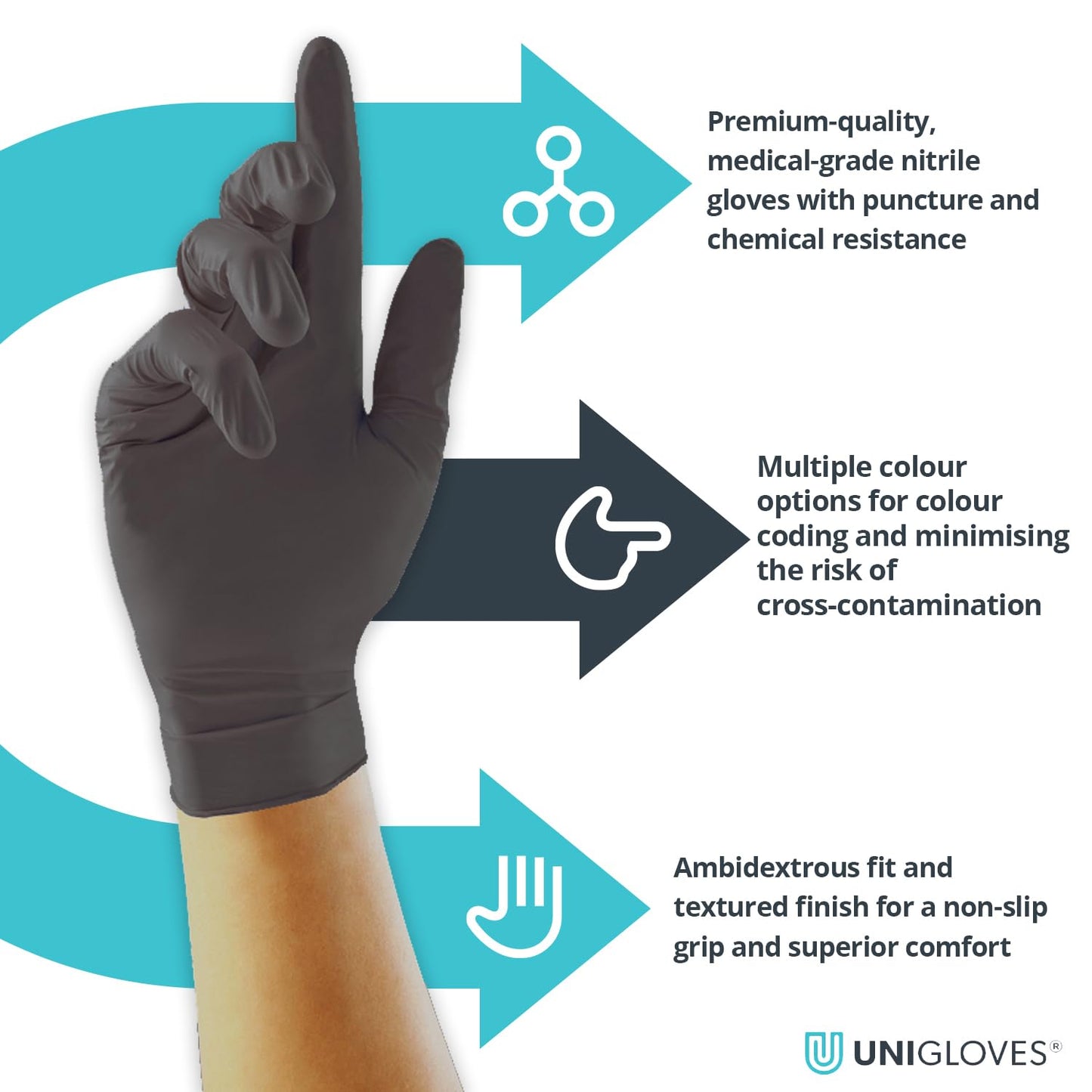 Black nitrile-coated safety gloves XL size for warehouse work