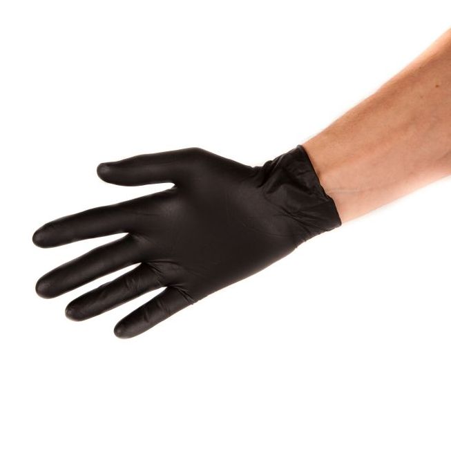 Black glove on a white background