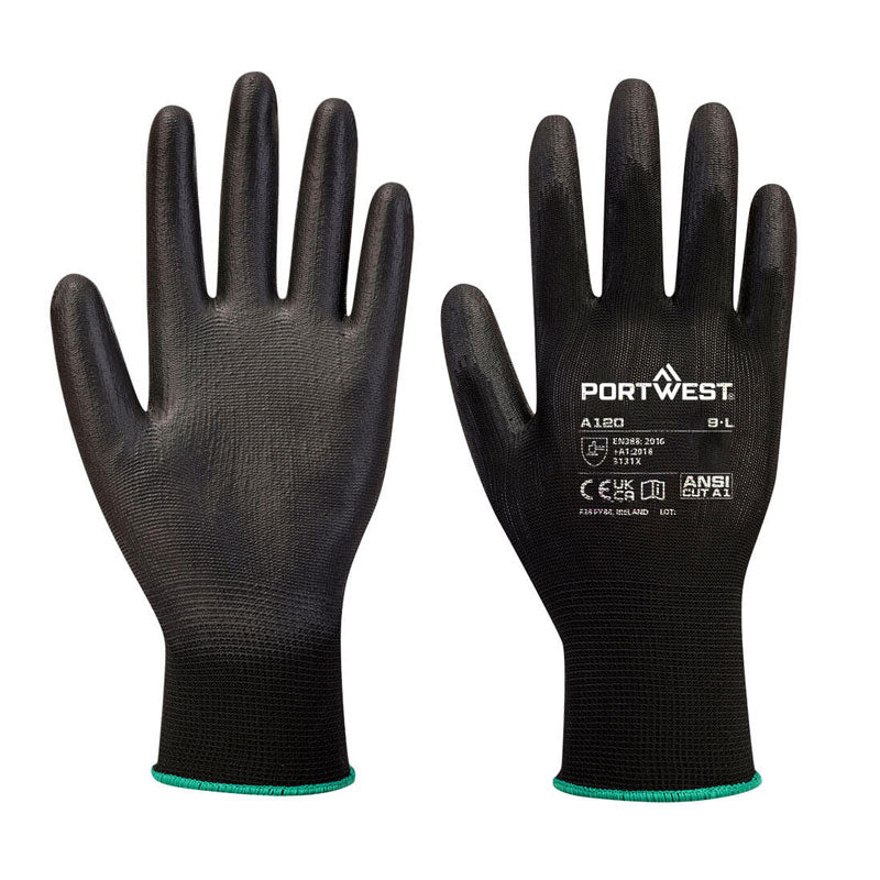 Black PU Palm Gloves (Case of 288 Pairs)