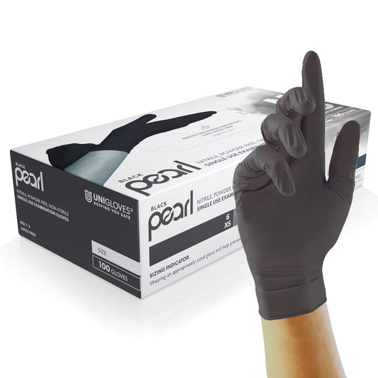 Black nitrile-coated safety gloves XL size for warehouse work