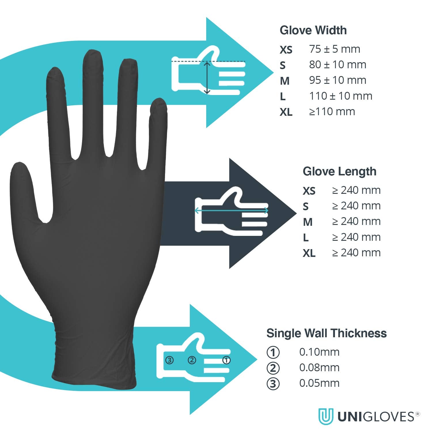 Black nitrile-coated safety gloves XL size for warehouse work