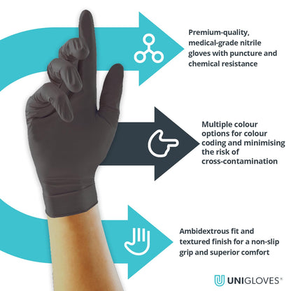Black nitrile-coated safety gloves XL size for warehouse work
