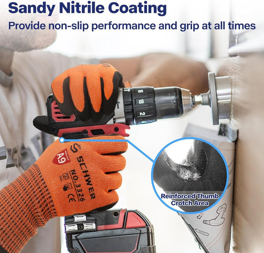Worker wearing black and grey cut-resistant gloves while fixing engine components, emphasizing dexterity and durability on the job.