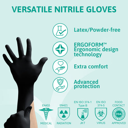Ansell MicroFlex 93-732 Disposable Nitrile Chemical-Resistant Hygiene Gloves (100 Pairs)
