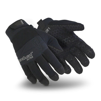Black gloves with 'PaintGuard Ultra' branding on a white background